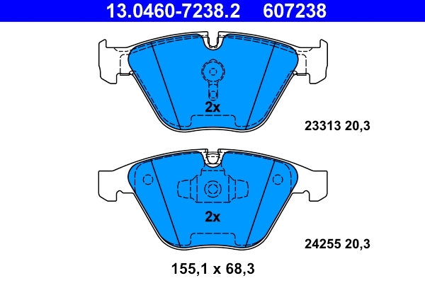Brake Pad Set, disc brake (13.0460-7238.2)