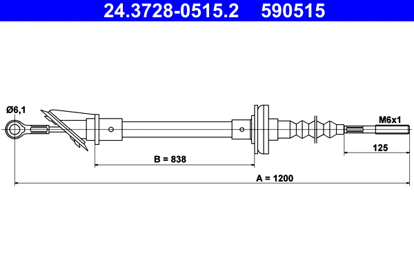 Cable Pull, clutch control (24.3728-0515.2)