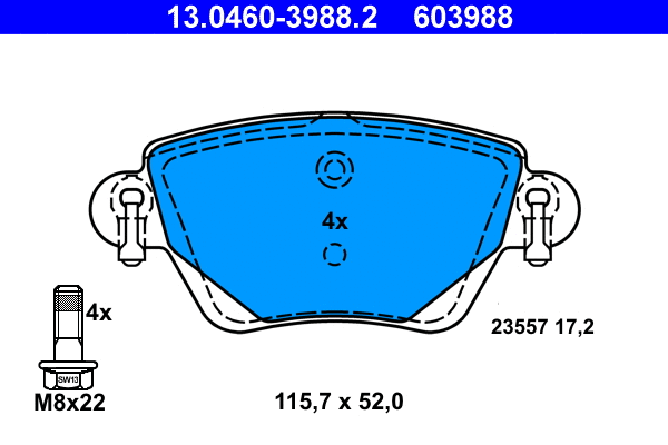 Brake Pad Set, disc brake (13.0460-3988.2)
