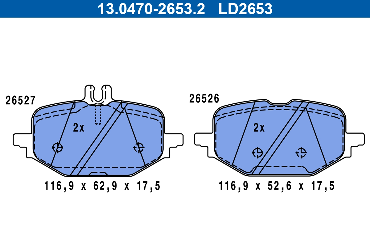 Brake Pad Set, disc brake (13.0470-2653.2)