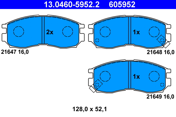 Brake Pad Set, disc brake (13.0460-5952.2)