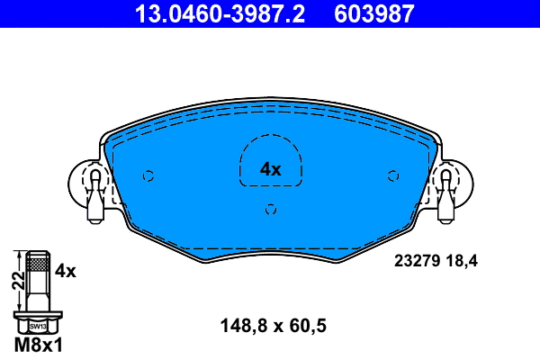 Brake Pad Set, disc brake (13.0460-3987.2)