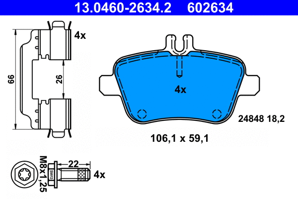 Brake Pad Set, disc brake (13.0460-2634.2)