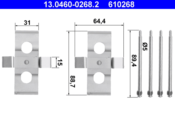 Accessory Kit, disc brake pad (13.0460-0268.2)