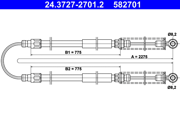 Cable Pull, parking brake (24.3727-2701.2)