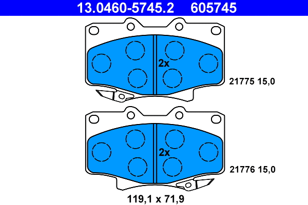 Brake Pad Set, disc brake (13.0460-5745.2)