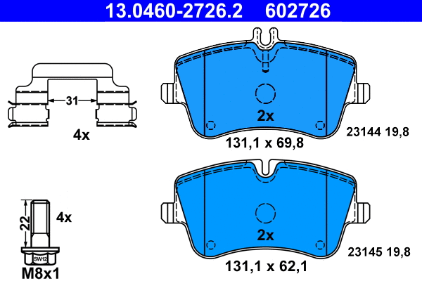 Brake Pad Set, disc brake (13.0460-2726.2)