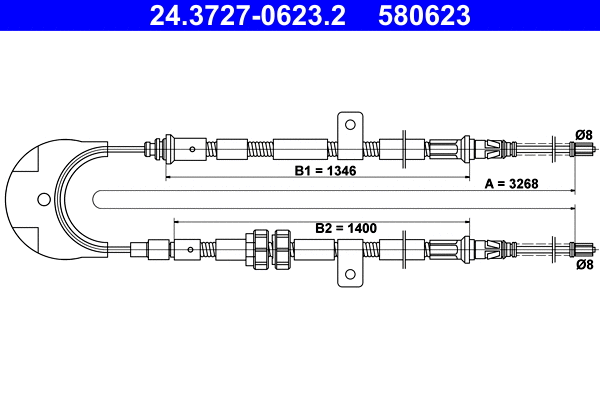 Cable Pull, parking brake (24.3727-0623.2)