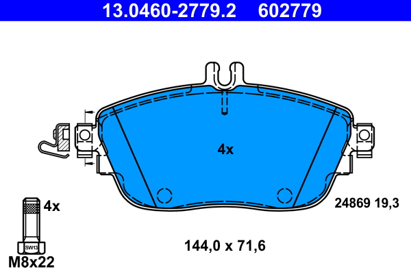 Brake Pad Set, disc brake (13.0460-2779.2)