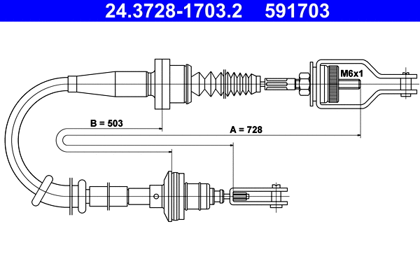 Cable Pull, clutch control (24.3728-1703.2)