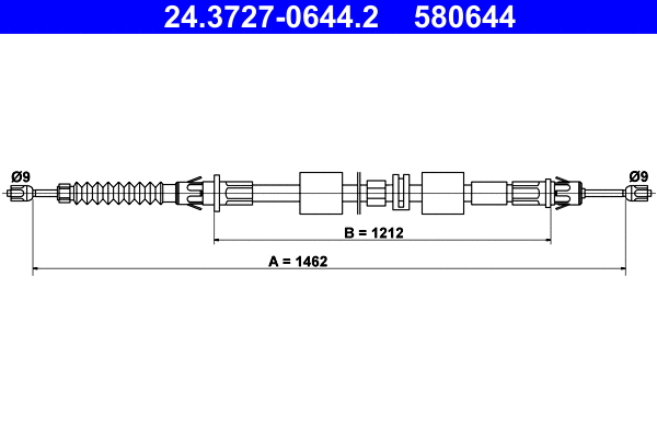 Cable Pull, parking brake (24.3727-0644.2)