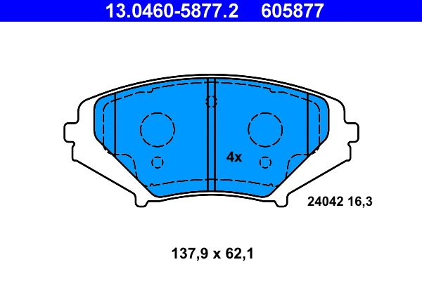 Brake Pad Set, disc brake (13.0460-5877.2)