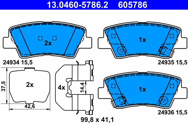 Brake Pad Set, disc brake (13.0460-5786.2)