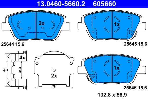 Brake Pad Set, disc brake (13.0460-5660.2)