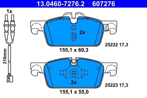 Brake Pad Set, disc brake (13.0460-7276.2)