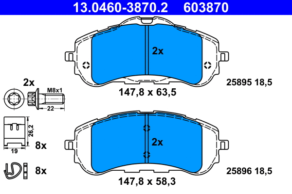 Brake Pad Set, disc brake (13.0460-3870.2)