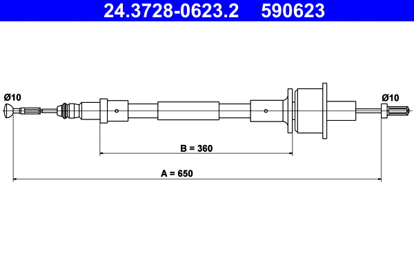 Cable Pull, clutch control (24.3728-0623.2)