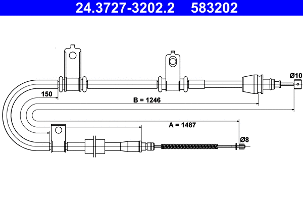 Cable Pull, parking brake (24.3727-3202.2)