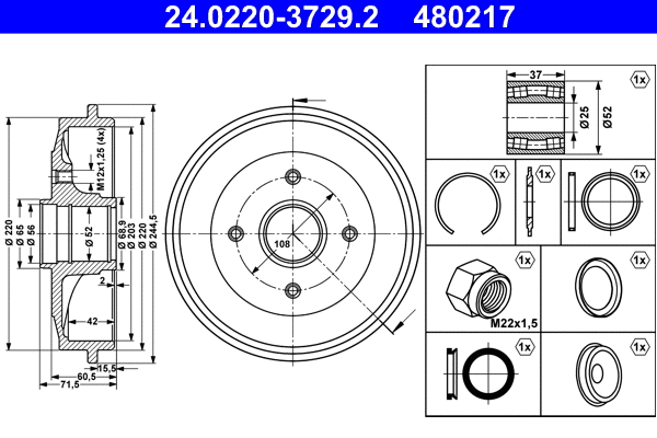 Brake Drum (24.0220-3729.2)