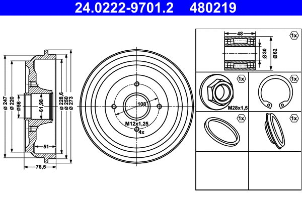 Brake Drum (24.0222-9701.2)