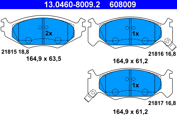 Brake Pad Set, disc brake (13.0460-8009.2)