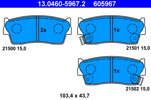 Brake Pad Set, disc brake (13.0460-5967.2)