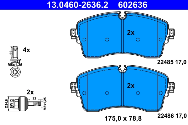 Brake Pad Set, disc brake (13.0460-2636.2)