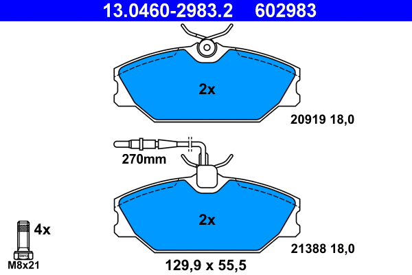 Brake Pad Set, disc brake (13.0460-2983.2)