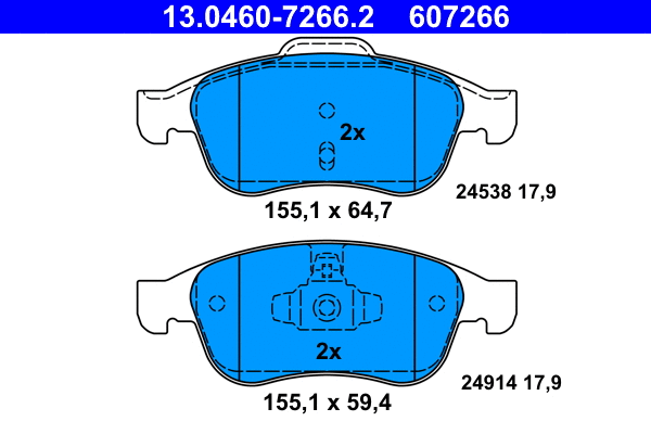 Brake Pad Set, disc brake (13.0460-7266.2)