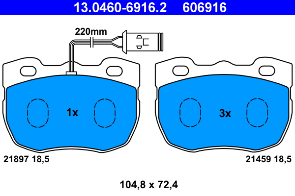 Brake Pad Set, disc brake (13.0460-6916.2)