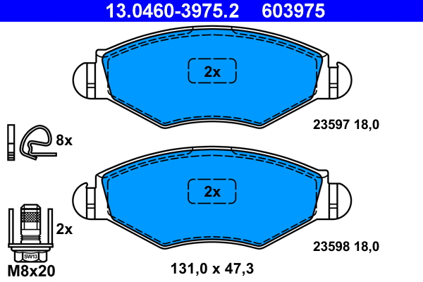 Brake Pad Set, disc brake (13.0460-3975.2)