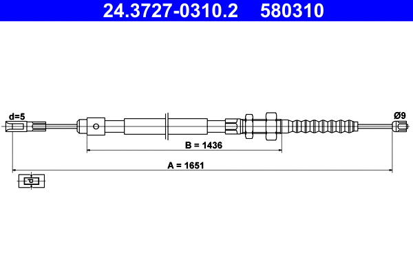 Cable Pull, parking brake (24.3727-0310.2)
