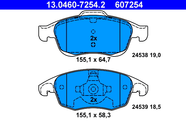Brake Pad Set, disc brake (13.0460-7254.2)