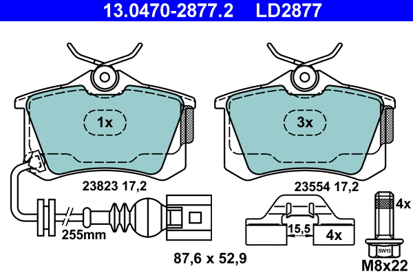 Brake Pad Set, disc brake (13.0470-2877.2)
