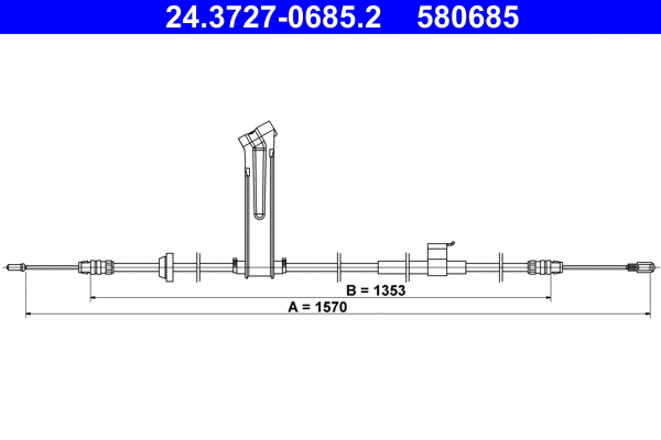 Cable Pull, parking brake (24.3727-0685.2)