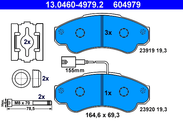 Brake Pad Set, disc brake (13.0460-4979.2)