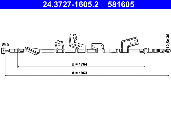 Cable Pull, parking brake (24.3727-1605.2)