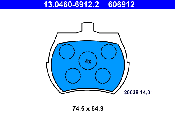Brake Pad Set, disc brake (13.0460-6912.2)