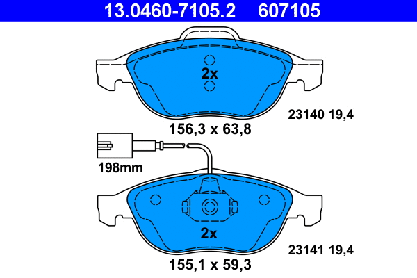 Brake Pad Set, disc brake (13.0460-7105.2)