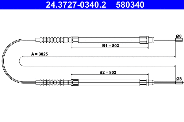 Cable Pull, parking brake (24.3727-0340.2)