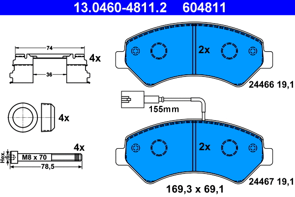Brake Pad Set, disc brake (13.0460-4811.2)
