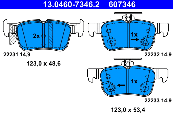 Brake Pad Set, disc brake (13.0460-7346.2)