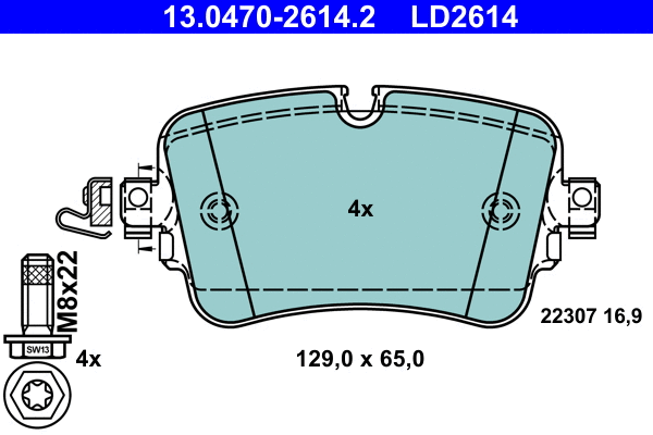 Brake Pad Set, disc brake (13.0470-2614.2)