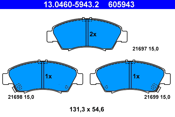 Brake Pad Set, disc brake (13.0460-5943.2)