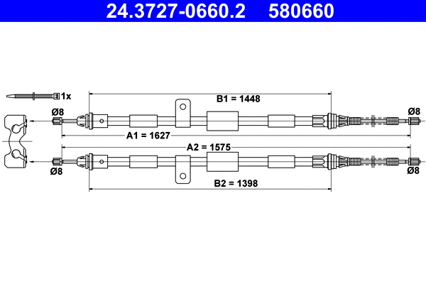 Cable Pull, parking brake (24.3727-0660.2)