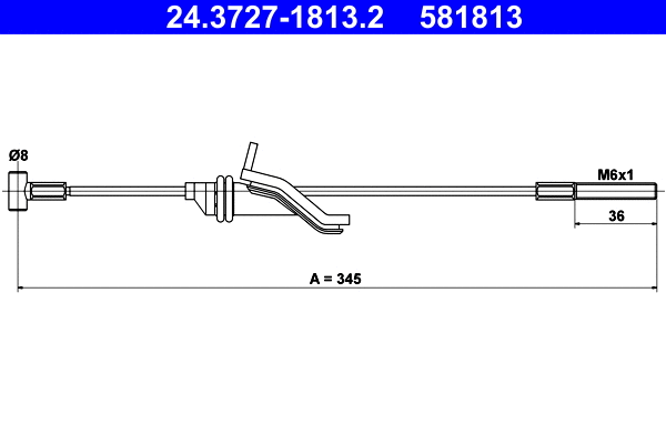 Cable Pull, parking brake (24.3727-1813.2)