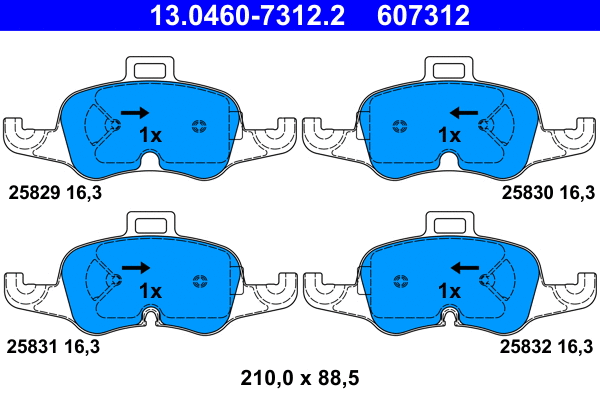 Brake Pad Set, disc brake (13.0460-7312.2)
