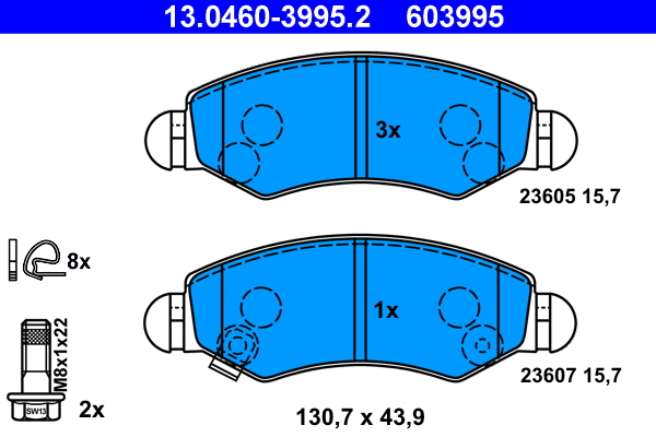 Brake Pad Set, disc brake (13.0460-3995.2)