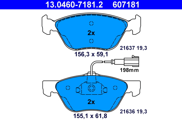 Brake Pad Set, disc brake (13.0460-7181.2)