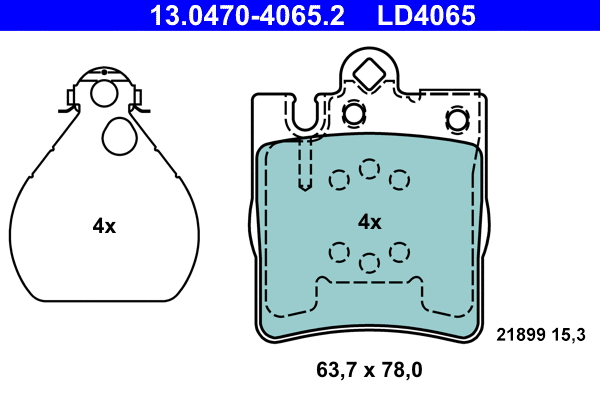 Brake Pad Set, disc brake (13.0470-4065.2)